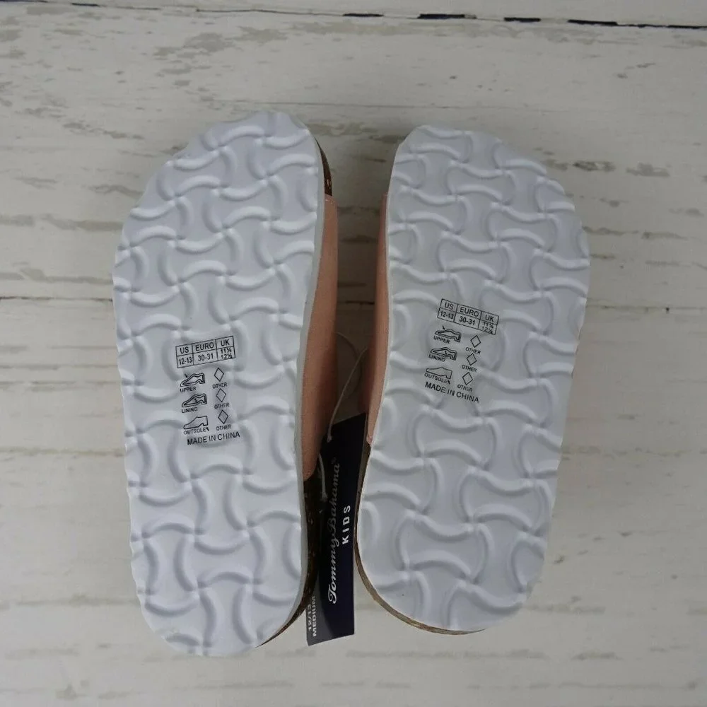 Tommy Bahama Girl's Sandals Double Strap Slip-On Shoes Blush Pink NWT M 12/13